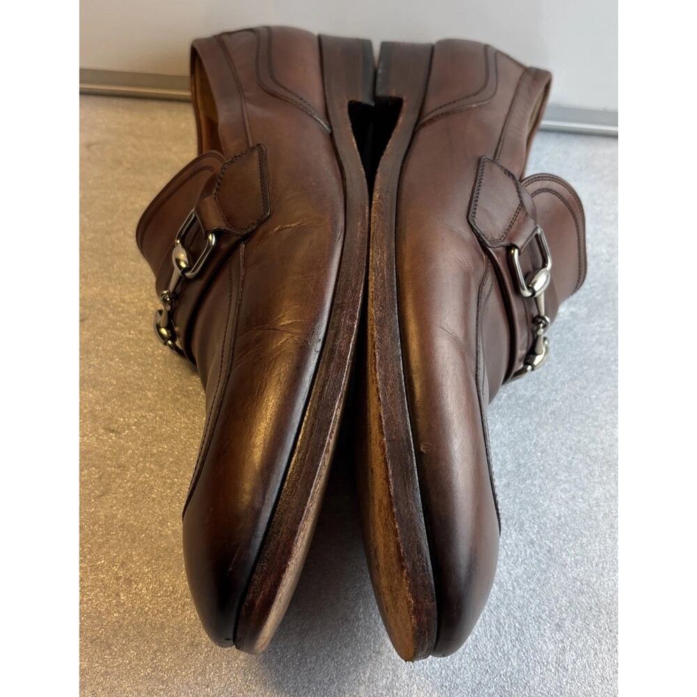 Gucci Horsebit Loafers Brown Men 8.5 Slip-On Leather Italy 337043 - Picture 8 of 11